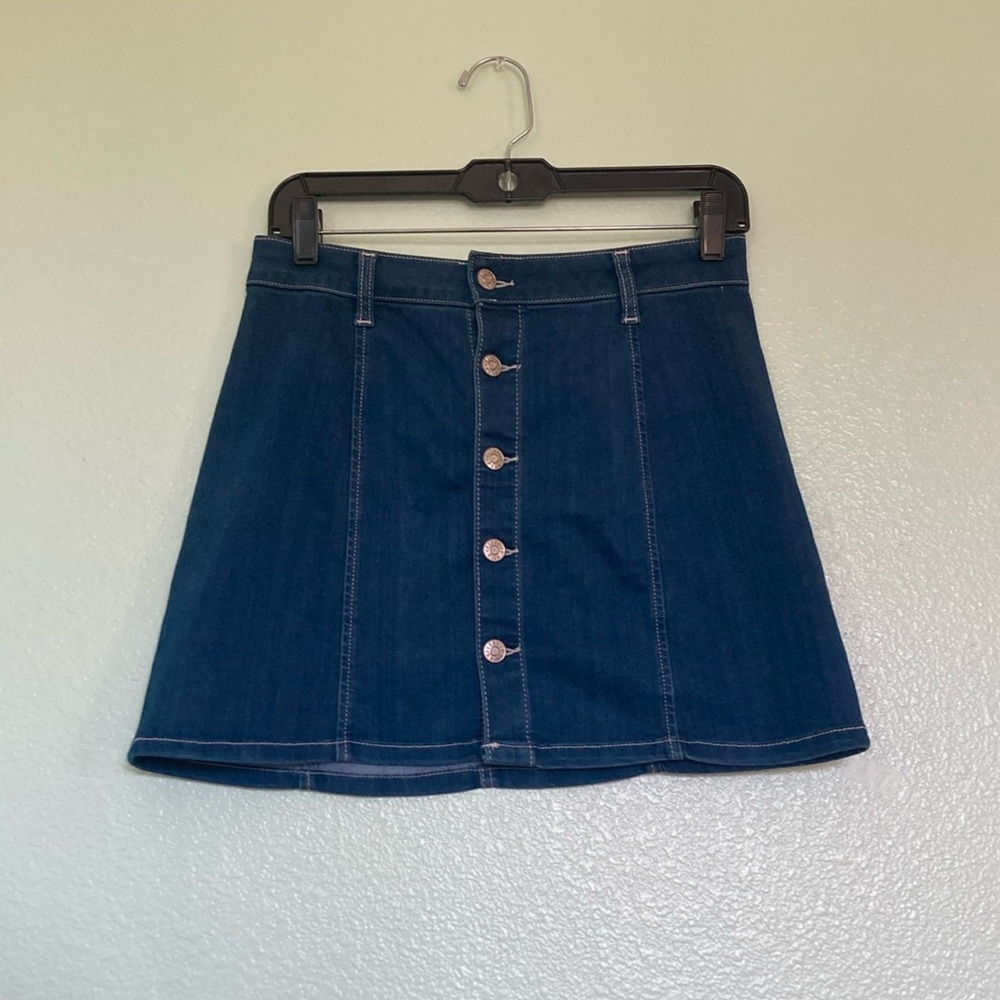 Denim Button-Up Skirt